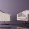 0801 White Leatherette Lounge Chair