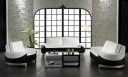0893 Modern white and black bonded leather 3 piece sofa set
