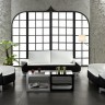 0893 Modern white and black bonded leather 3 piece sofa set