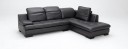 1052 – Espresso Bonded Leather Sectional Sofa