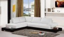 2226B Contemporary White Leather Sectional Sofa
