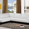 2226B Contemporary White Leather Sectional Sofa