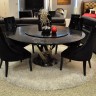 AC833-180 – Round Black Crocodile Lacquer Table w Lazy Susan
