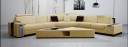 2516B Beige Leather Sectional Sofa