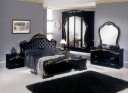 Judy – Italian Classic Black Bedroom Set (Leather Headboard)