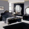 Judy – Italian Classic Black Bedroom Set (Leather Headboard)